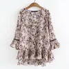 Women's Plus Size TShirt Chiffon Elegant Womens Blouses Summer Tops For Women Plus Size Ruffle Tunic Floral Blouse Female Clothes Loose Casual V2183 230325