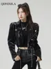 Women's Jacket's Moto Biker Zipper Y2k Street Spicy Girl PU Leather Short 2023 Spring Outerwear Top 230324