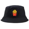 Chapéus largos de batatas fritas engraçadas Freitas Imprimir pescador casual Casual Panamá Caps Protetor solar Summer Women Women Bucket Hat Hat Cotton Fisherman's Hat P230311