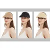 Breda randen hattar hink giolshon sommar tomt topp suncap foldble bärbar roll up beach kvinnor sol mode casual halm cap visirs 230325