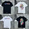 Ch Luxury TシャツメンズファッションブランドカップルTEES TEES MEN LEMISS TシャツスウェットシャツSANSKRITレター半袖ホースシューTシャツクラシックユニセックスTシャツT2QR