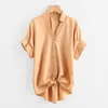 Skirts Blouse Women Summer Stand Collar Shirts Short Sleeve Solid s Tops And Blouses 5xl Plus Size shirt Top Oversize 230325