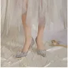 Dress Shoes 2023 New Cinderella Shoes Rhinestone High Heels Shoes Women Pumps Pointed Toe Woman Crystal Party Wedding Shoes for Women G230325