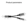 Ljudadapterkabel 2 i1 USB C till 3,5 mm Jack Type C Charge Audio Aux Adapter för Samsung S20 Ultra Note 20 10 Plus S21