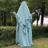 Ubranie etniczne motyl Abaya z Khimar wysokiej jakości krepe jazzowe kobiety muzułmańskie islamskie odzież jilbab hidżab sukienka modlitewna mecz khimar 230325