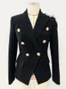 Dameskostuums Blazers HIGH STREET 2023 Designerjack Prachtige kralenbloemenapplicaties Double Breasted Leeuwenknopen Blazer 230325