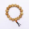 Strand naturliga träpärlor armband Buddha vajra bodhi religion valnöt för smycken män nepal tibetanska bönarmband