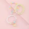 Strand Lovecryst 3 pièces/ensemble de beaux Bracelets pour enfants perlés à la main perles de résine de couleur bonbon Bracelet extensible pour les cadeaux de filles