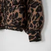 Kvinnors stickor Tees Rowling Mirror Leopard Wool Blend Button Loose Cardigan tröja Kvinnor Spring 2023 O Neck Full Sleeve Knit Kvinna 230324