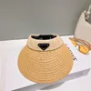 여성 바이저 모자 디자이너 여성용 캐주얼 밀짚 모자 패션 여성 해변 모자 카스 퀘트 장착 버킷 레터 편지 P 가방