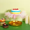 Feestelijke benodigdheden 2 stks/pack cake toppers cupcake topper gouden glitter dansende meisje ballerina picks trouwfeestdecoratie