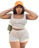 Dames plus size broek Tossy Casual Summer Set Clothing Tweedelige top en shorts vrouwelijke Rompers Playsuits Curve 230324