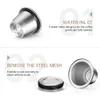 Coffee Filters Reusable Coffee Capsule For Nespresso Stainless Steel Espresso Cups Refillable Coffee Pods Capsule With Tamper Dosing Ring 230324