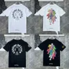 Ch Luxury Tシャツメンズクラシックブランドトップティーテーズメンズサンスクリットレター半袖ホースシューカップルTシャツデザイナーポロスTシャツクロスユニセックスTシャツY4TG