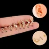 Nez Anneaux Goujons 1Pc Acier Les Deux Côté Vis Pistolet Forme CZ Aile Labret Cartilage Piercing Dos Plat Lèvre Monroe Tragus Boucle D'oreille Corps Juif 230325