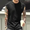 Heren T Shirts Summer Men Shirt Hip Hop Basic Male Vintage Vest Tops Fashion Crew nek Mouwloze T -shirts Kleding T -stukken