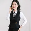 Two Piece Dress Fashion Blue Waistcoat Vest Women Business Suits Skirt And Top Sets Ladies Work Office Uniform StylesTwo