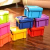 Storage Boxes Bins 8.7*6.5*5.2cm Mini Glitter Lock Box With Handle Cute Plastic Rectangular Toy Clothes Sundries Storage Organizer Household Office P230324