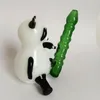 2023New Arrival Seated Creative Panda Glass Hand Pipes Tobacco Burner Smoking Rig Bong 11cm Height