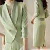 Vestido de duas peças de alta qualidade Spring Korean Spring Formal Ladies Blazer Suit de mulheres negócios com trabalho Work Wear Office Lápis Salia Jaqueta 2Pia Sets 230324