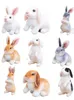 20cm Simulation Cute Rabbit Plush Dolls Fur Realistic Kawaii Animal Easter Bunny Toy Model Gift Home Decoration