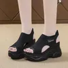 Sandalen vrouwen 9cm platform sandalen 2022 Zomer nieuwe gebreide vis mondschoenen hoge hakken dikke platform sportsandalen vrouwelijke sneakers z0325