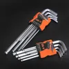 9pcs L Тип двойной отвертки шестигранной гаечной гаечной газета Set Allen Key Hexagon Flat Ball Torx Star Head Spenner Tools