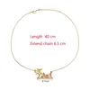 Chains Gold Color Chain Enamel Tree Green Leaf Pendants Statement Necklace House Building Lovely For Children Kids Gifts1