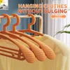 Hangers Racks 10PCS Retro Wide Shoulder Non Slip Hanger Closet Organizer For Clothes Drying Rack for Coat Wardrobe Storage 230324