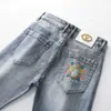 Men's Jeans Designer Medusa Summer Grey Hong Kong Fashion Korean Long Pants 18K6