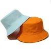 Шляпа Шляпа с широкими краями Новый хлопок с двусторонней шляпой ковша пользовательская вышивка рыбака шляпы Солнца Шляпа для женщин и мужчин p230311