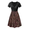 Lässige Kleider House Of Sunny Kleid Polynesian Tribal Samoa Tapa Muster Persönlichkeit Luxus Mädchen V-Kragen Sommermode Elegant PrintCasual