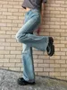 Dżinsy damskie houzhou vintage flate dżinsy kobiety y2k 90s estetyczne eleganckie mody dżinsowe spodnie żeńskie harajuku streetwear grunge podstawowe spodnie 230325
