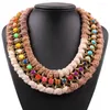 Choker Fashion Colorful Resin Gold Chain String Statement Collar Necklace For Ladies Latest Model Jewelry