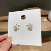 Stud Earrings MENGJIQIAO Korean Cute Shiny Micro Pave Zircon Hollow Star For Women Girls Sweet Flower Brincos Jewelry Gifts