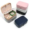 Simple Storage Jewelry Box Creative Portable PU Single Layer Bijoux Boîte De Rangement Boucles D'oreilles Boucles D'oreilles Anneau De Stockage Boîte D'affichage Pour La Maison Voyage Fille Cadeau