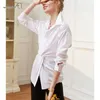 Bloups feminina camisas Ael Blouses White Cross Tipo solto Camisas de senhoras top lazy casual femme camisa de verão roupas femininas 230325