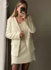 Abiti da donna Blazer DUSHU Giacca elegante con scollo a V Donna Autunno Design Sense Office Lady Necessaria femmina con un bottone 230325