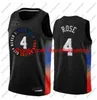 Maillot de basket-ball cousu Julius 30 Randle Obi 1 Toppin RJ 9 Barrett Derrick 4 Rose Jerseys Hommes Bleu Blanc Noir Édition 2021 Taille de la ville S-2XL