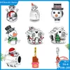925 Siver Beads Charms для браслетов Pandora Charm Дизайнер для женщин шоколадный дом снеговик.