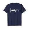 Camisetas masculinas do motor de ônibus escolar Driver de batimento cardíaco Funny Funge Louse Gream