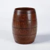Houten vatvormige bier mok crestive houten bier cup kip bar drinkware wijnglas draagbare houten tuimelaar rra