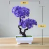 Dekorative Blumen Bunte künstliche Pflanzen Bonsai Kleiner Baum Topf Fake für Hausgarten Dekoration #04