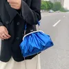 이브닝 백 브랜드 레이저 디자인 여성 클립 가방 반짝임 크로스 바디 블루 쉘 세련된 핸드백 파티 클러치를위한 여성 체인 어깨