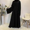 Vêtements ethniques Turquie Islam Ramadan Musulman Hijab Robe Abayas pour femmes Dubaï Couleur Solide Kaftan Robe Mode africaine Jupe longue