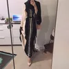 Этническая одежда Женщины мусульманские с длинным рукавом Maxi платье кружевное шитье в горошек Исламское Ближнее Восток Дубай Хары Цвет