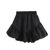 Kjolar sommar mode solid svart vit 2 färg hög midja mini kjol boll klänning söt söt smal för kvinnor streetwearskirts