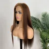 Braziian Human Hair P4/27 Piano Color 13x4 Spets Front Wig Silky Straight 10-32 tum Peruvian Indian Wigs