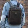 Sırt çantası Luufan Vintage Erkekler Orijinal Deri Büyük Kapasite Fit 15.6 "PC Su Geçirici Adam Okul Çantaları Erkek Seyahat Sıralama Sırtı