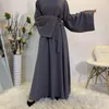 Ubranie etniczne Turcja Islam Ramadan muzułmańska sukienka hidżabu Abayas dla kobiet Dubai Solid Color Kaftan Robe African Mash